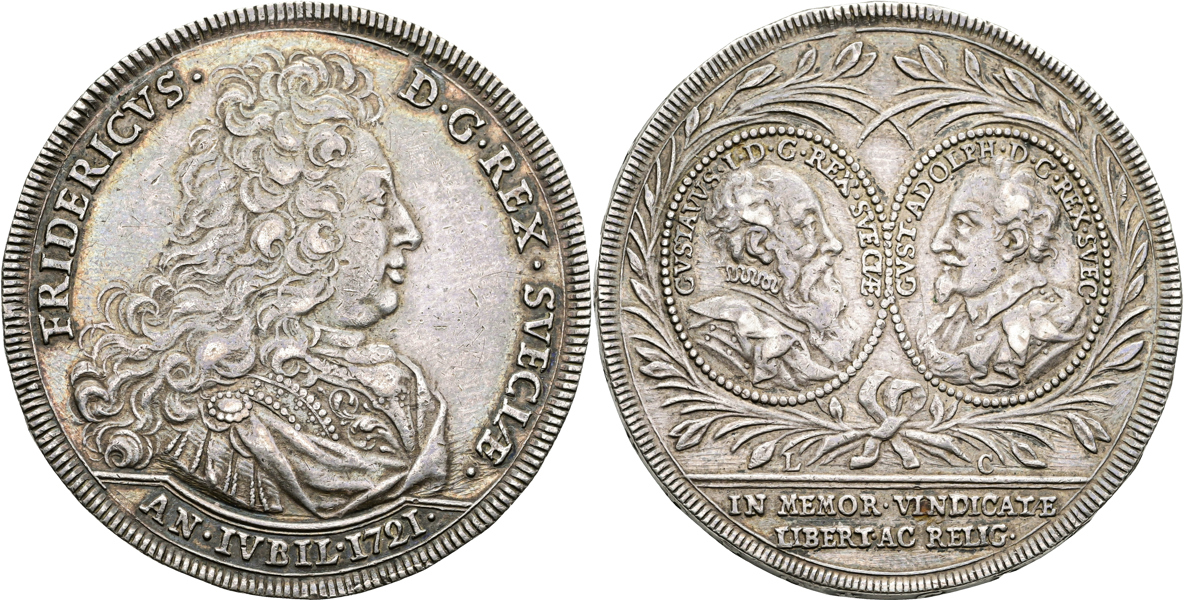 FREDRIK (1720-1751). Riksdaler 1721