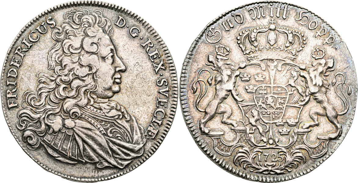 FREDRIK (1720-1751). Riksdaler 1725