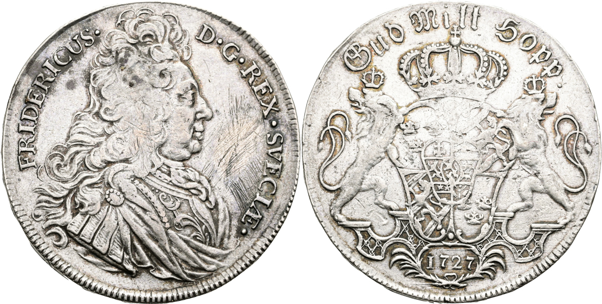 FREDRIK (1720-1751). Riksdaler 1727