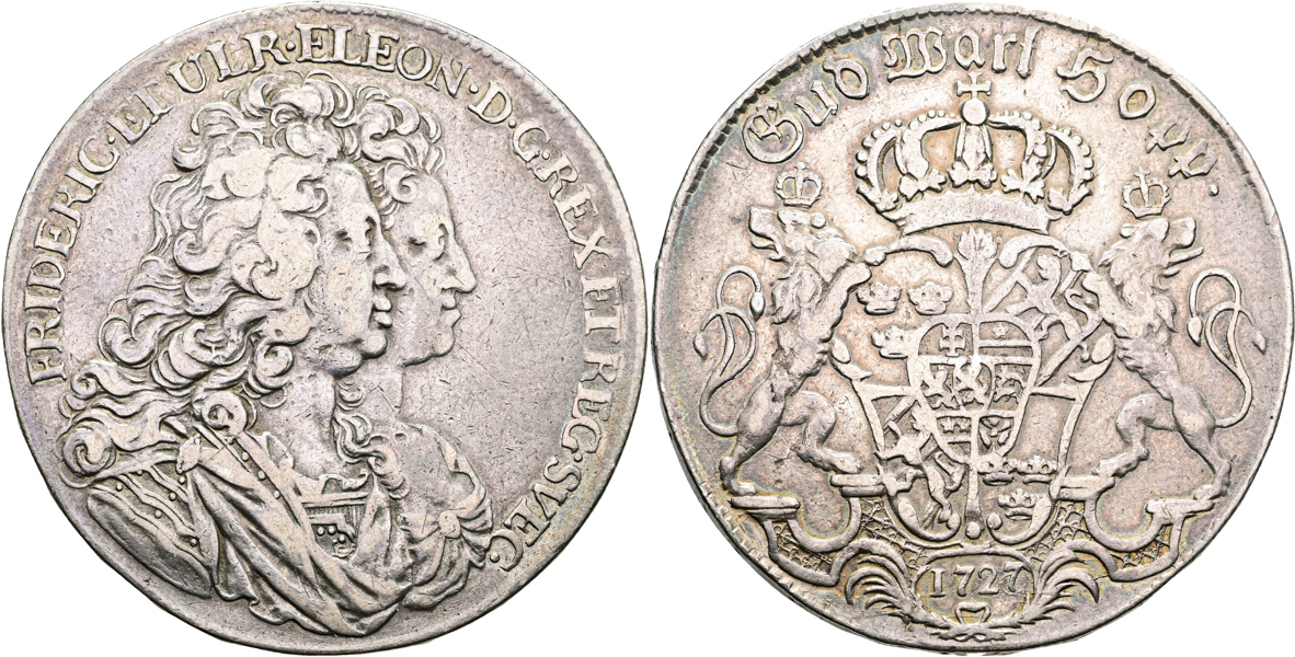 FREDRIK (1720-1751). Riksdaler 1727