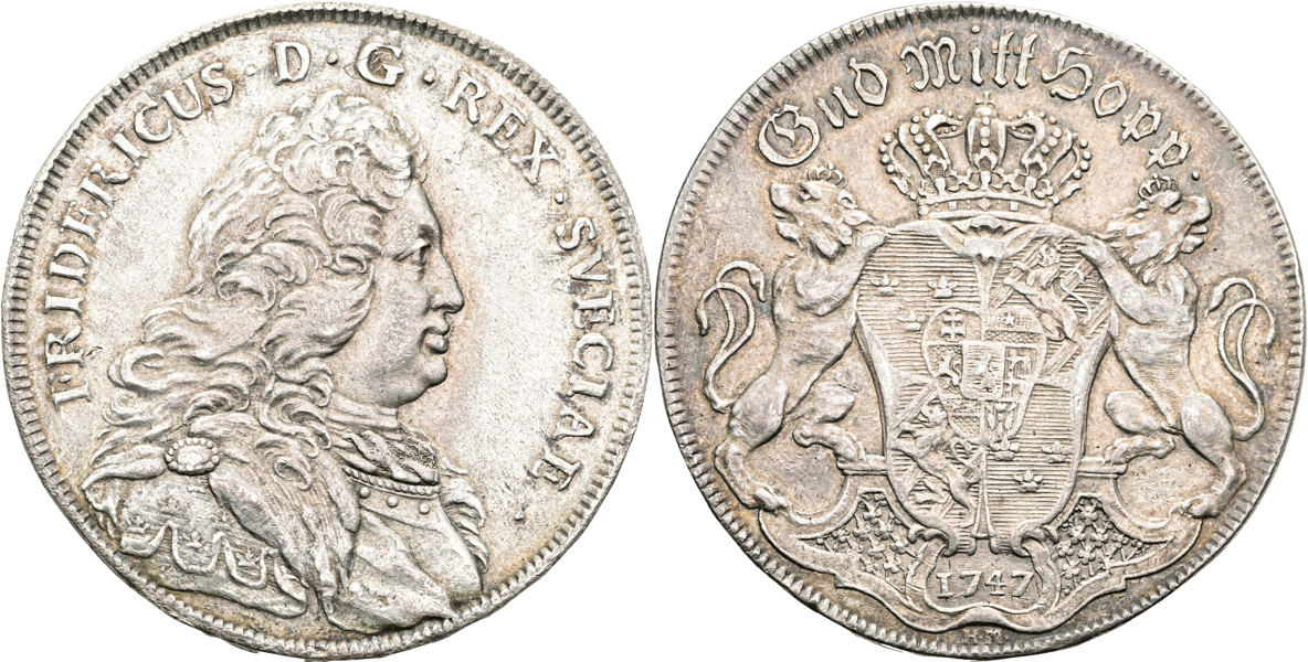 FREDRIK (1720-1751). Riksdaler 1747