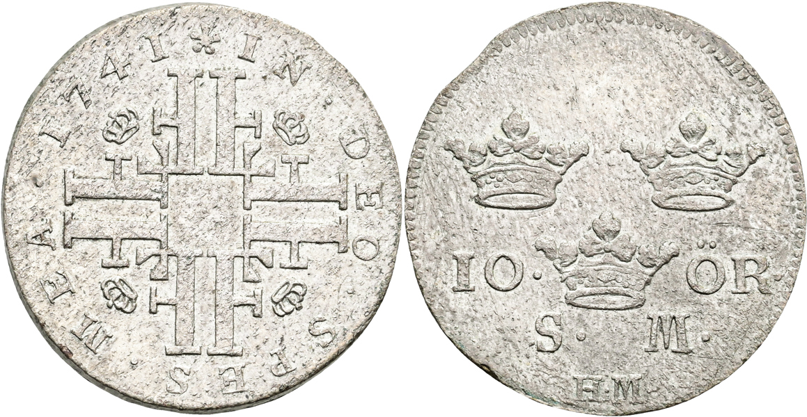 FREDRIK (1720-1751). 10 öre 1741