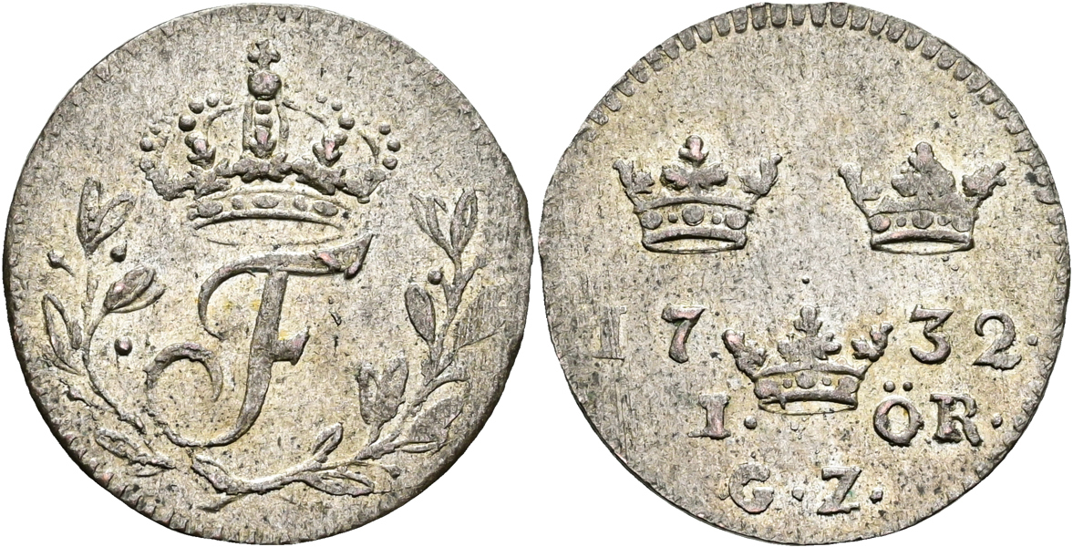 FREDRIK (1720-1751). Öre 1732