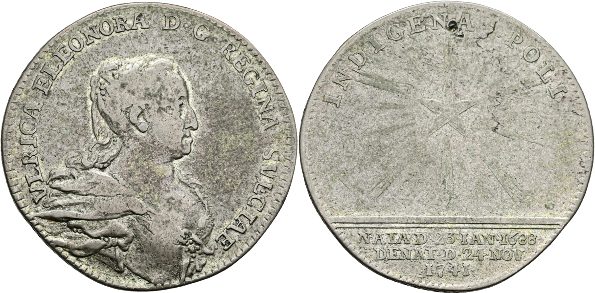 FREDRIK (1720-1751). 2 mark 1742. Kastmynt