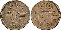FREDRIK (1720-1751). Öre KM 1746