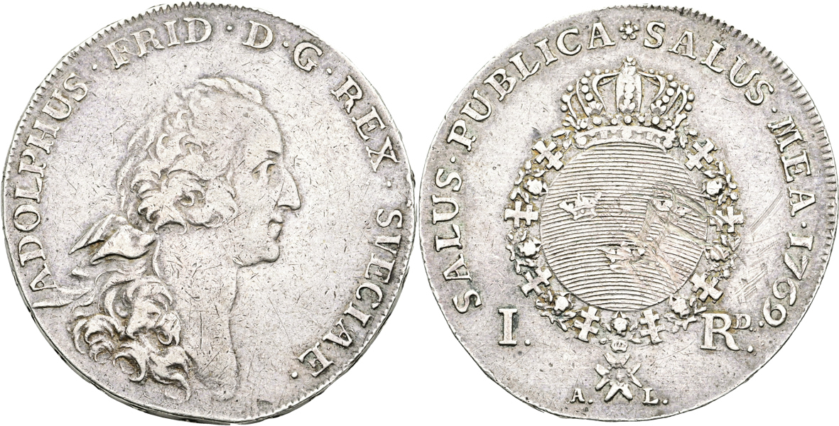ADOLF FREDRIK (1751-1771). Riksdaler 1769
