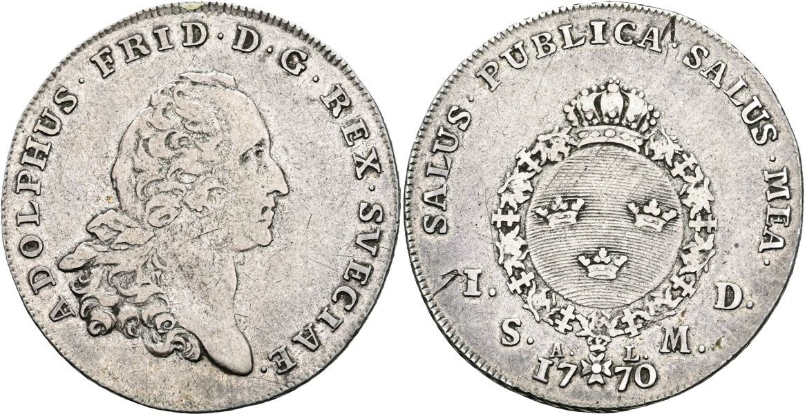ADOLF FREDRIK (1751-1771). Daler SM 1770