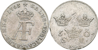 ADOLF FREDRIK (1751-1771). 5 öre 1763