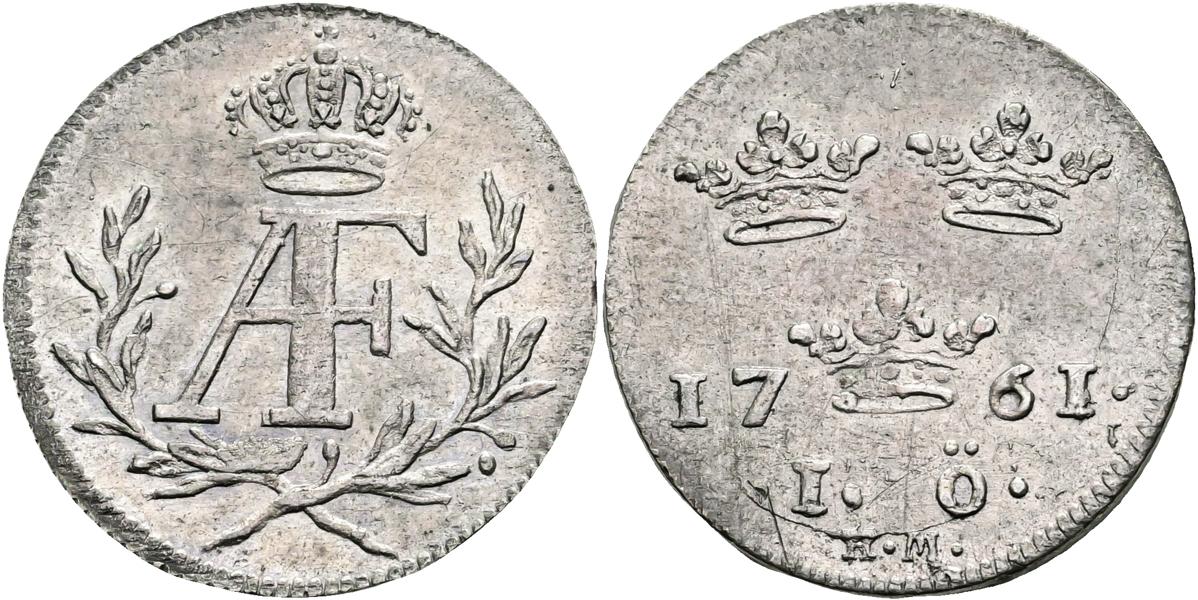 ADOLF FREDRIK (1751-1771). Öre 1761
