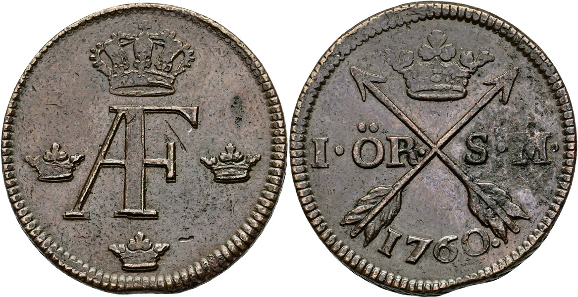 ADOLF FREDRIK (1751-1771). Öre SM 1760
