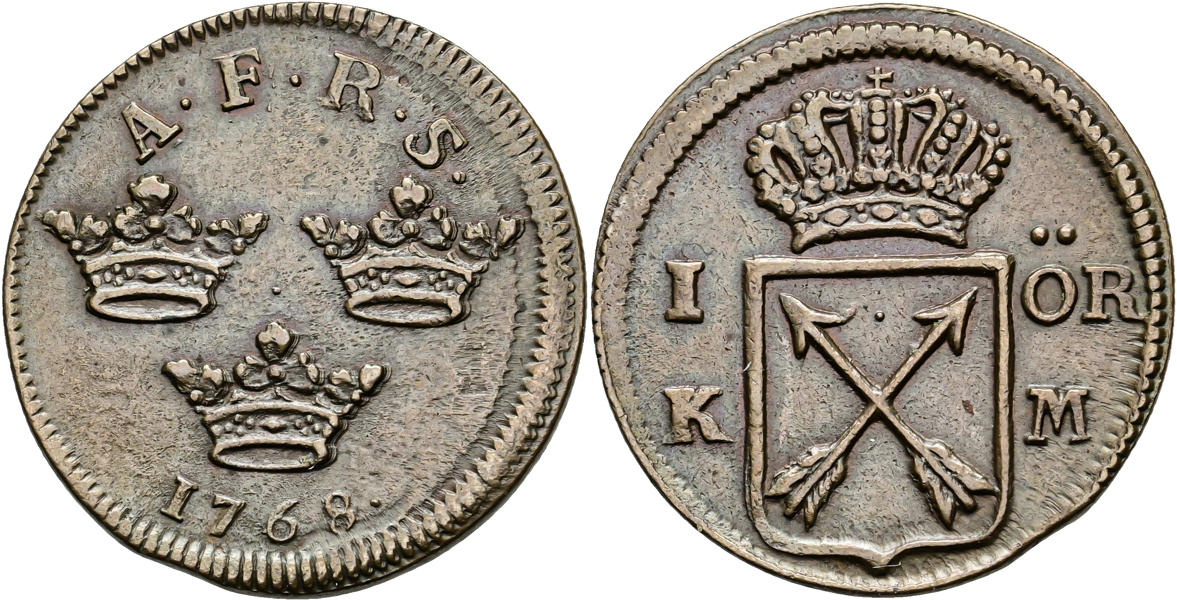 ADOLF FREDRIK (1751-1771). Öre KM 1768