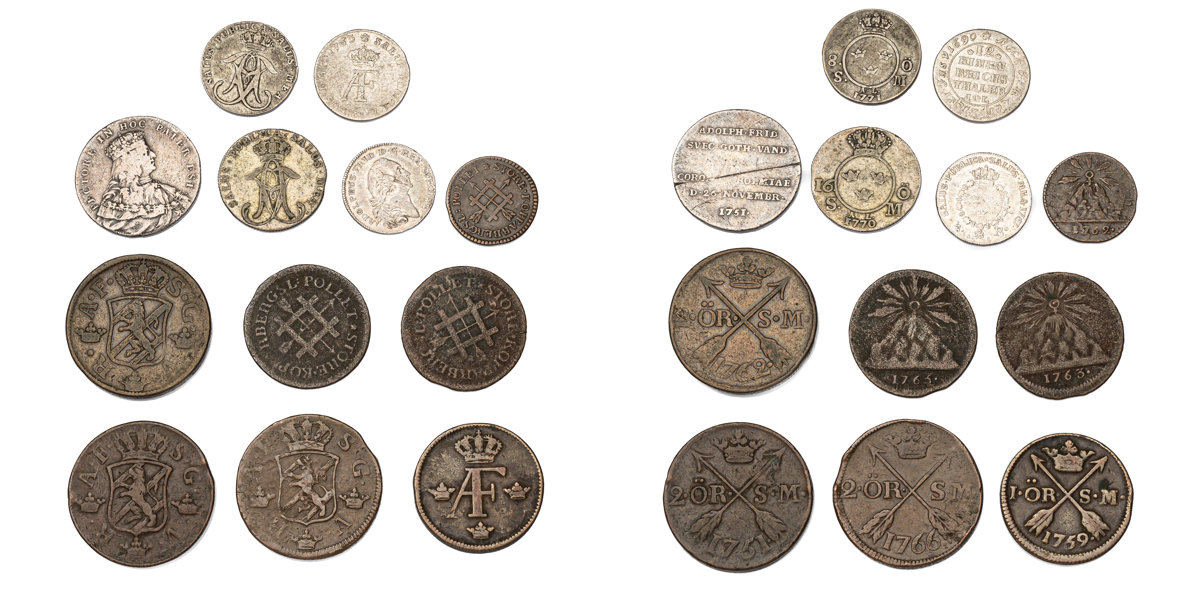 ADOLF FREDRIK (1751-1771). Lot of 12