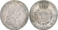 GUSTAV III (1771-1792). Riksdaler (3 daler SM) 1776