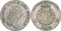 GUSTAV III (1771-1792). Riksdaler 1781