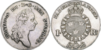 GUSTAV III (1771-1792). Riksdaler 1782