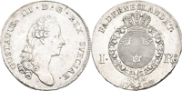 GUSTAV III (1771-1792). Riksdaler 1792