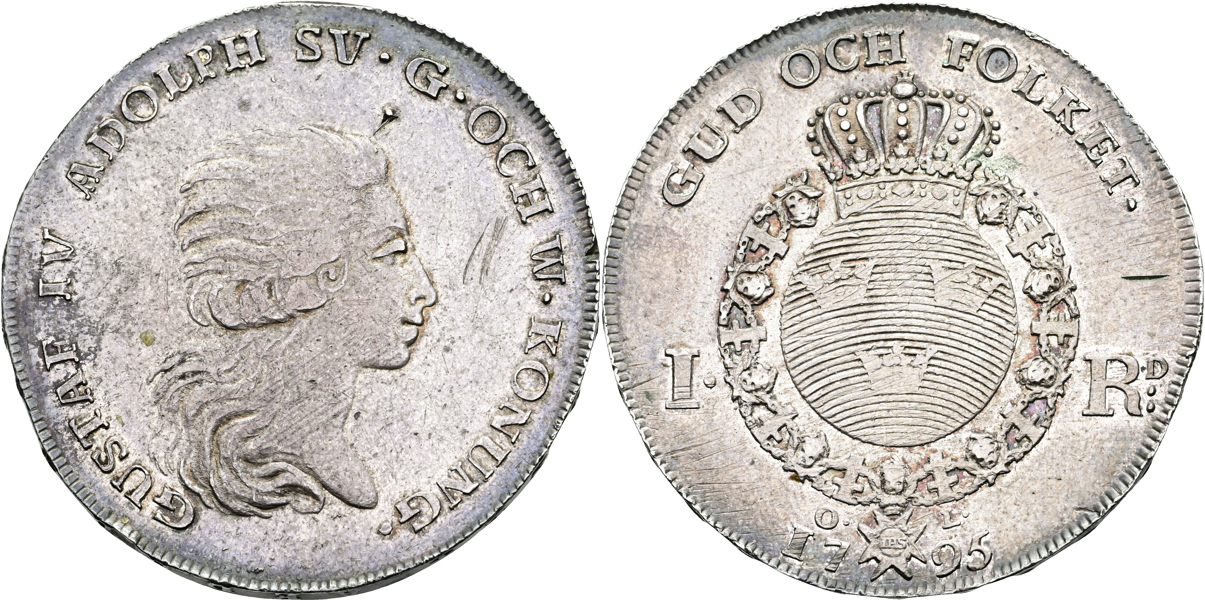 GUSTAV IV ADOLF (1792-1809). Riksdaler 1795