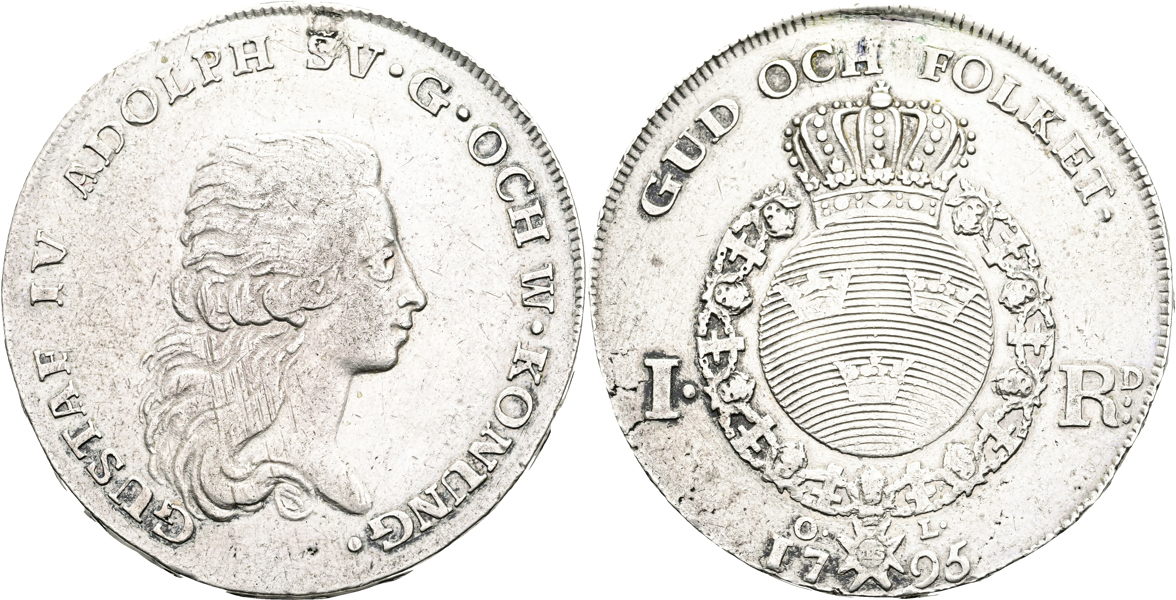 GUSTAV IV ADOLF (1792-1809). Riksdaler 1795