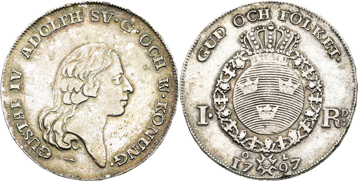 GUSTAV IV ADOLF (1792-1809). Riksdaler 1797