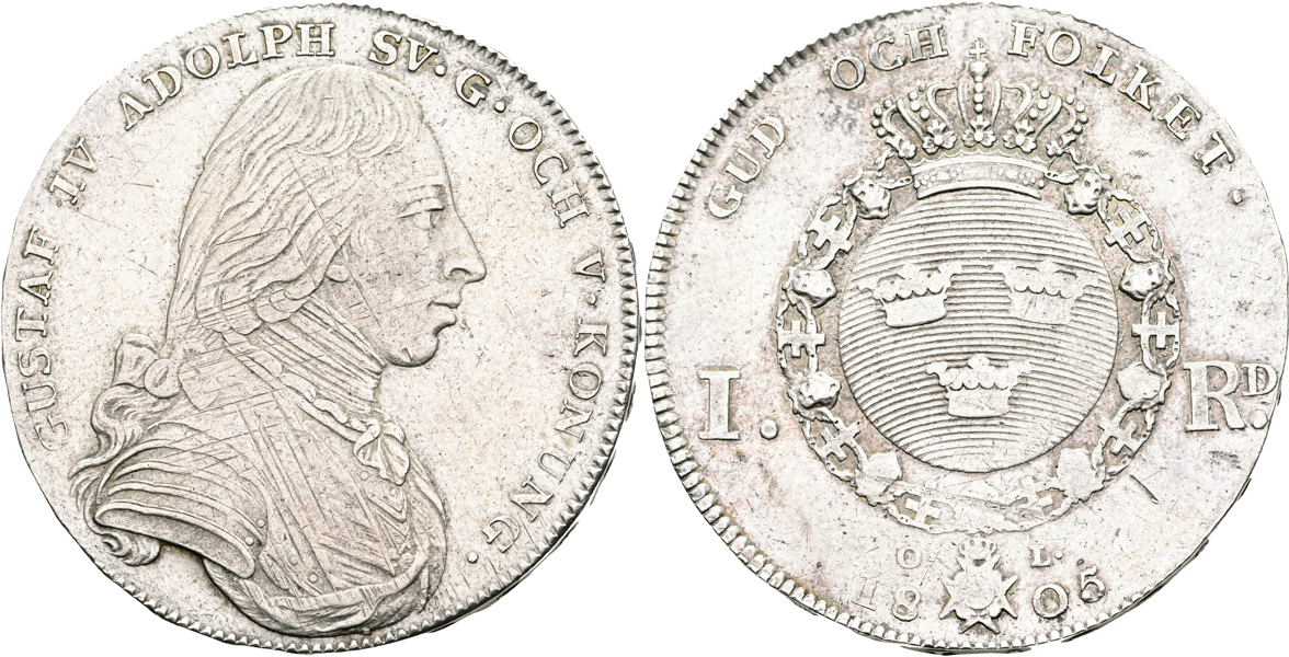 GUSTAV IV ADOLF (1792-1809). Riksdaler 1805