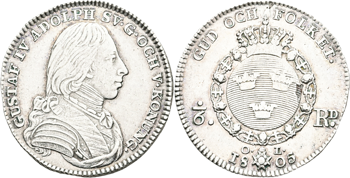 GUSTAV IV ADOLF (1792-1809). 1/6 riksdaler 1805