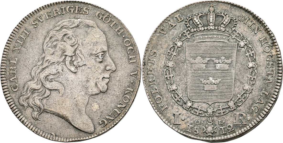 KARL XIII (1809-1818). Riksdaler 1812