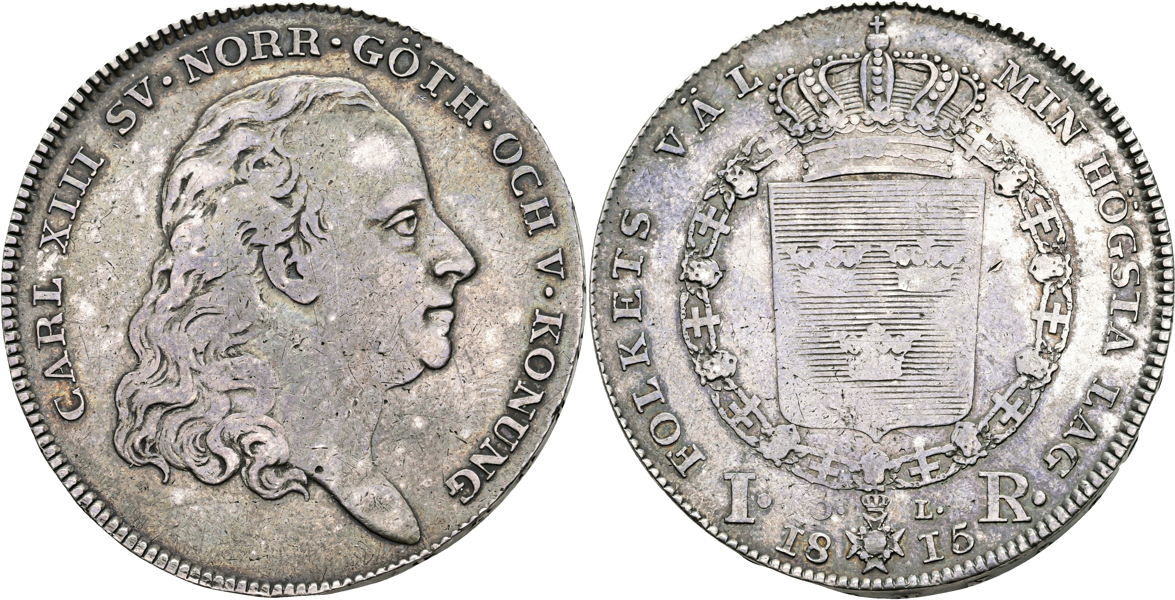 KARL XIII (1809-1818). Riksdaler 1815