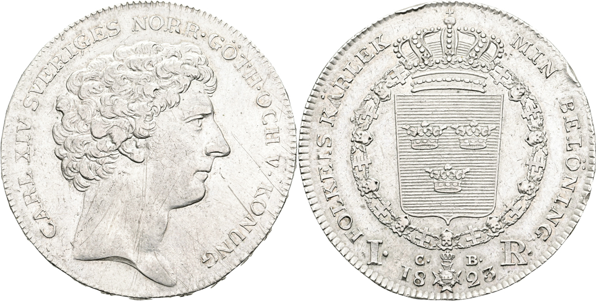 KARL XIV JOHAN (1818-1844). Riksdaler 1823
