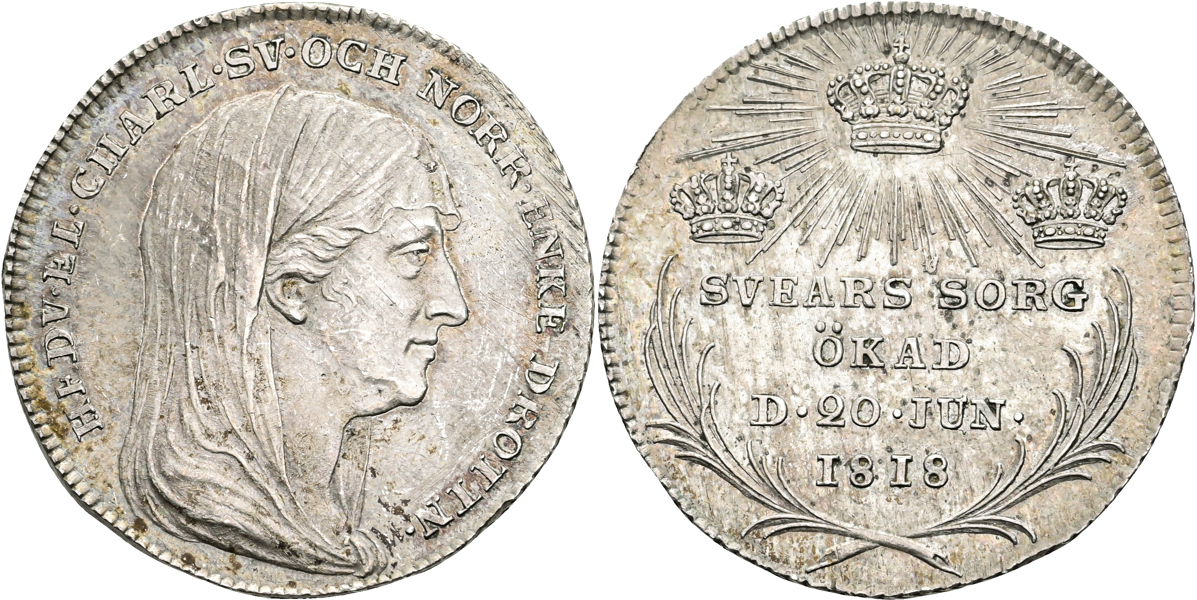 KARL XIV JOHAN (1818-1844). 1/3 riksdaler 1818. Kastmynt