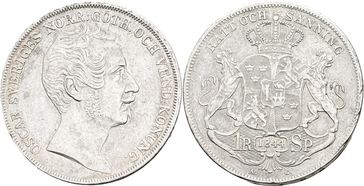 OSKAR I (1844-1859). Riksdaler specie 1844