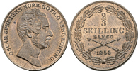 OSKAR I (1844-1859). 2/3 skilling banco 1844