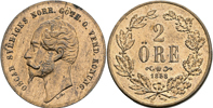 OSKAR I (1844-1859). 2 öre 1858