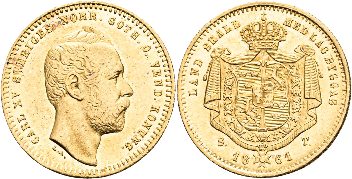 KARL XV (1859-1872). Dukat 1861