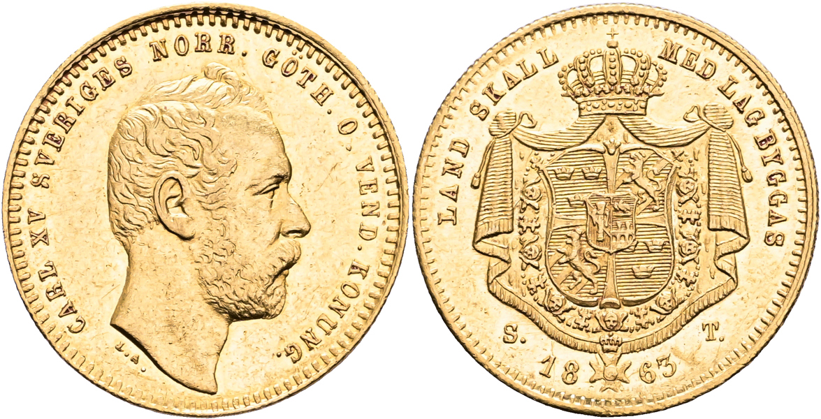 KARL XV (1859-1872). Dukat 1863