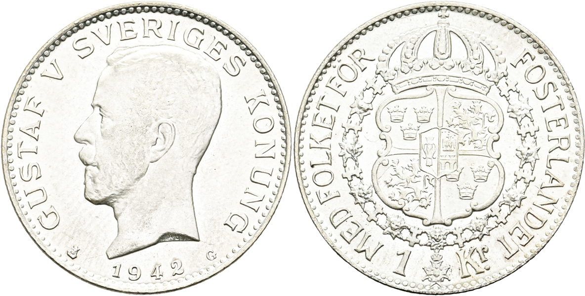 GUSTAV V (1907-1950). Krona 1942