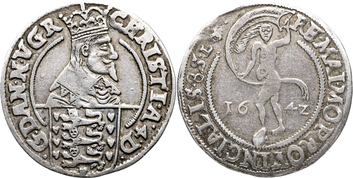 DANMARK/DENMARK. 8 skilling 1642