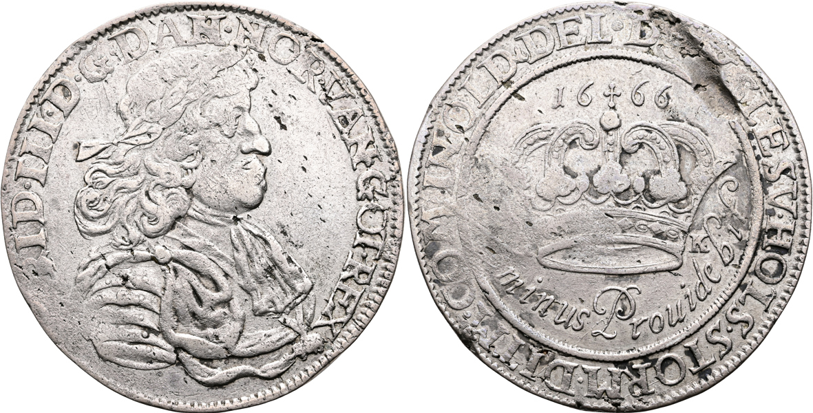 DANMARK/DENMARK. Krone 1666