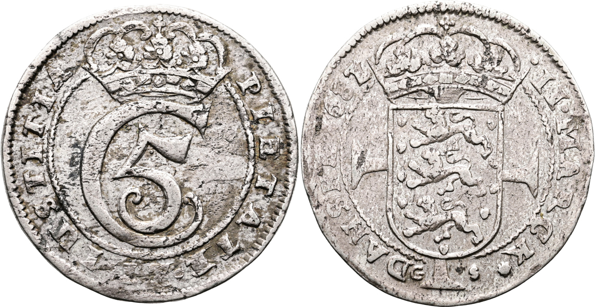 DANMARK/DENMARK. 2 mark 1682