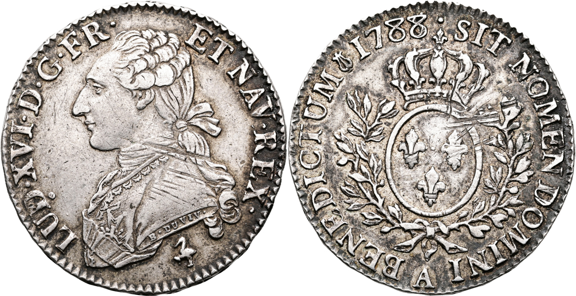 FRANKRIKE/FRANCE. 1/2 ecu 1788