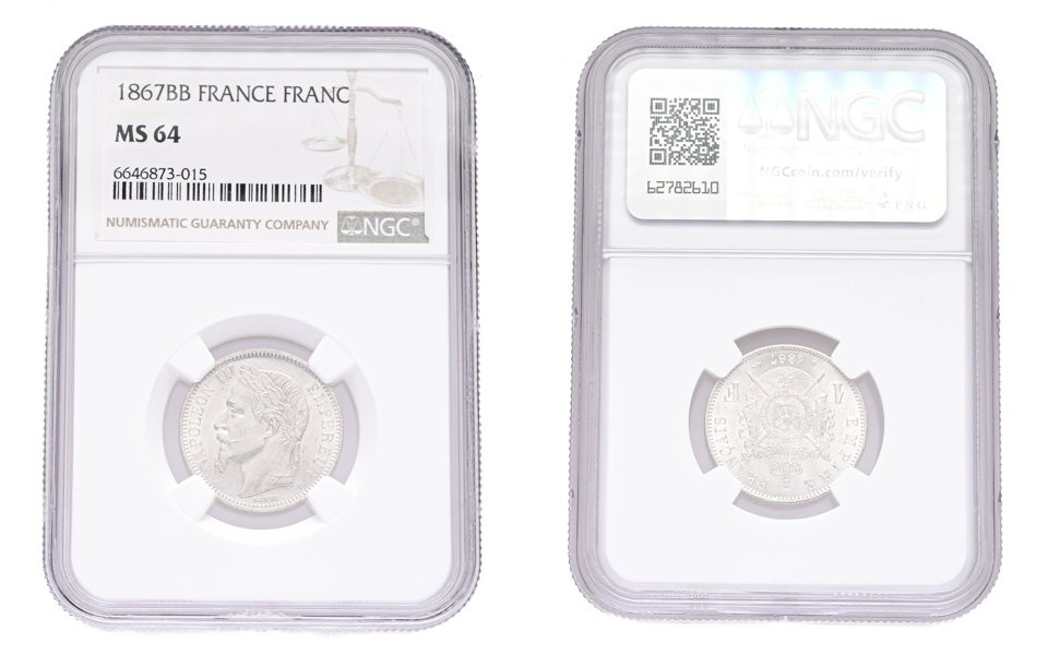 FRANKRIKE/FRANCE. Franc 1867
