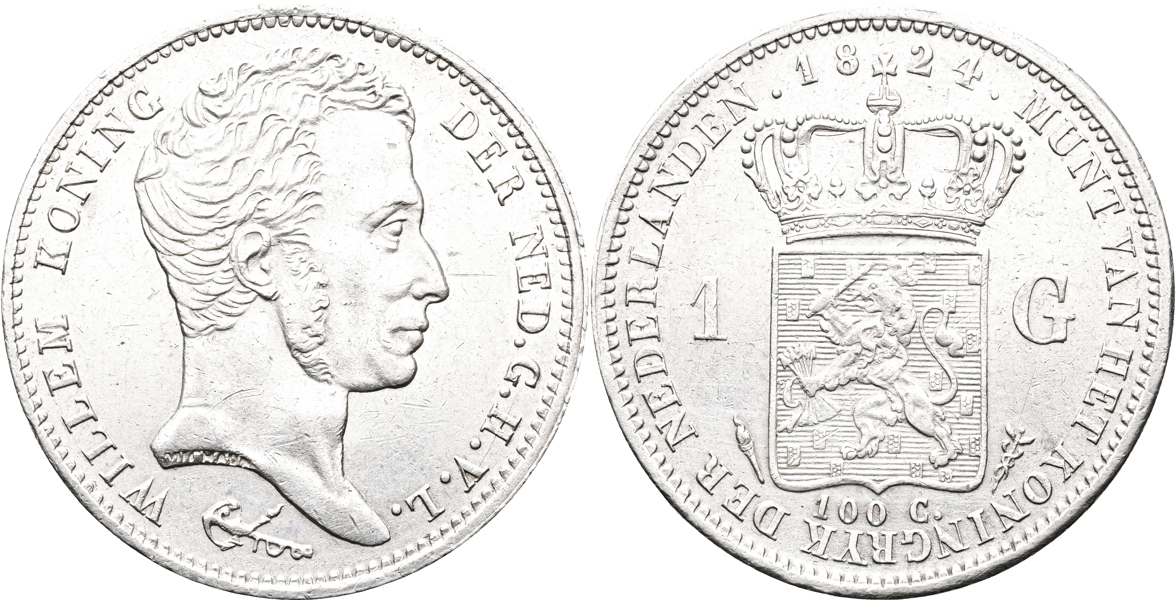 NEDERLÄNDERNA/THE NETHERLANDS. Gulden 1824