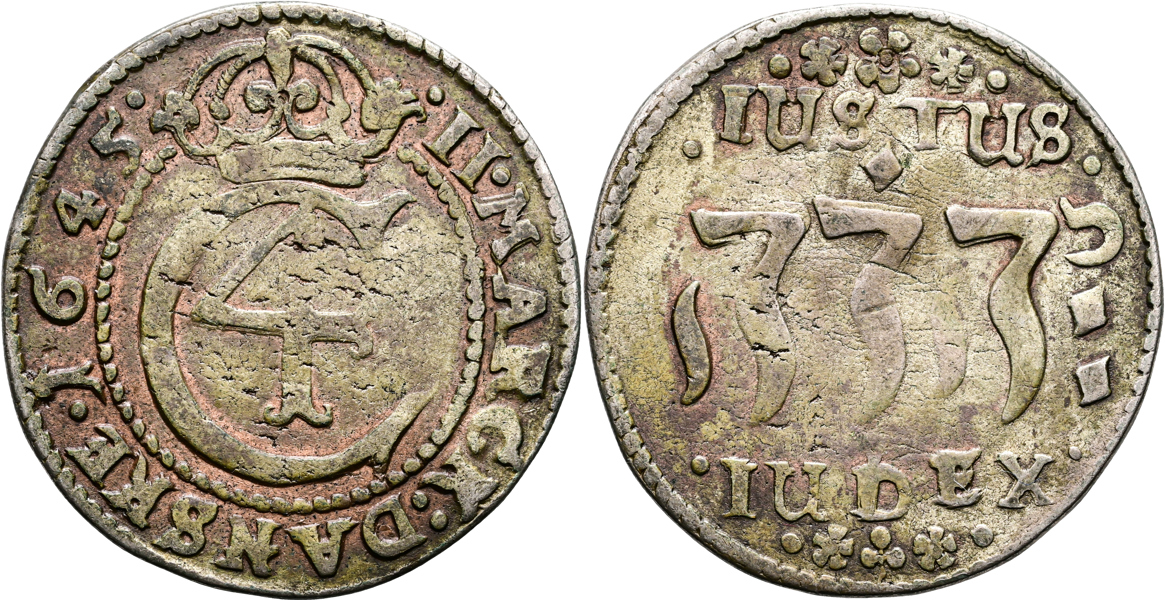 NORGE/NORWAY. 2 mark 1645