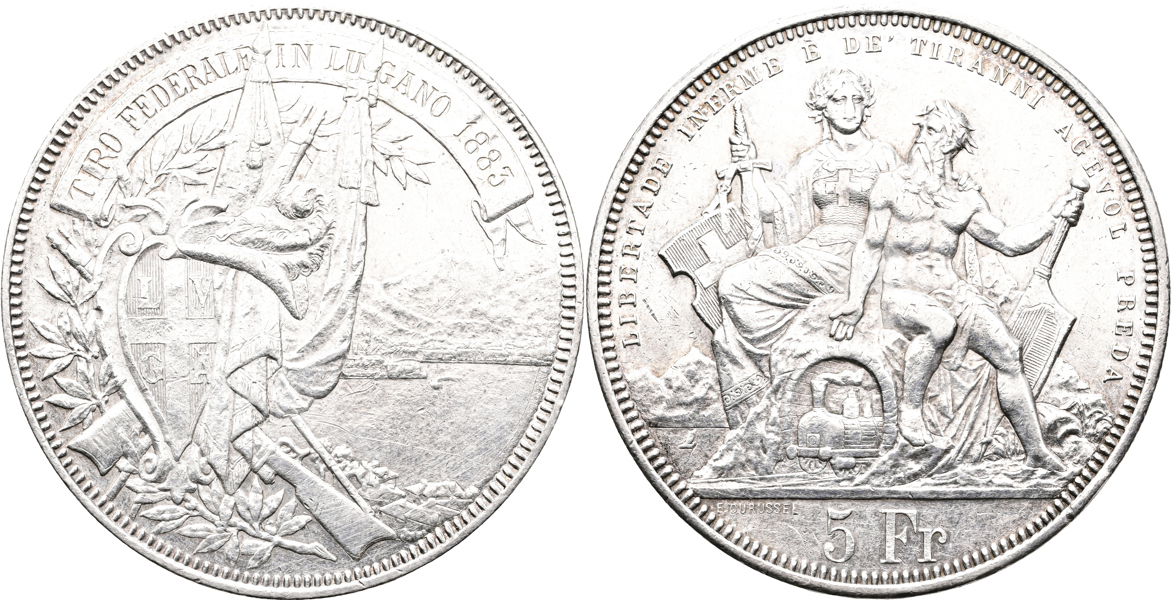 SCHWEIZ/SWITZERLAND. 5 francs 1883