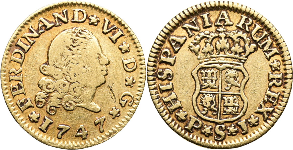 SPANIEN/SPAIN. 1/2 escudo 1747