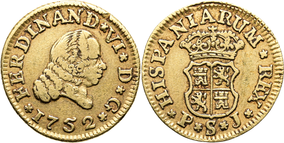 SPANIEN/SPAIN. 1/2 escudo 1752
