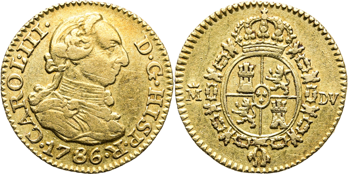 SPANIEN/SPAIN. 1/2 escudo 1786