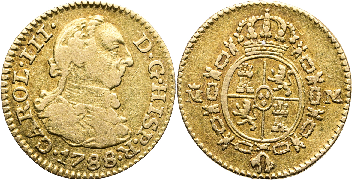 SPANIEN/SPAIN. 1/2 escudo 1788