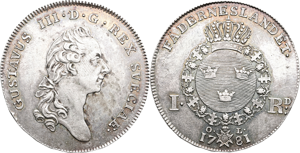 SVERIGE/SWEDEN. Riksdaler 1781