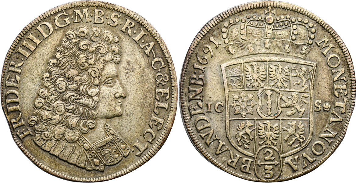 TYSKLAND/GERMANY. 2/3 taler 1691