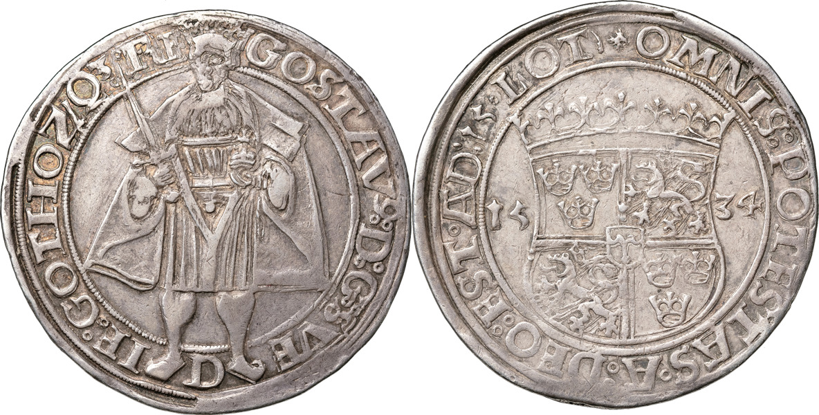 GUSTAV I (1521-1560). STOCKHOLM. Daler 1534